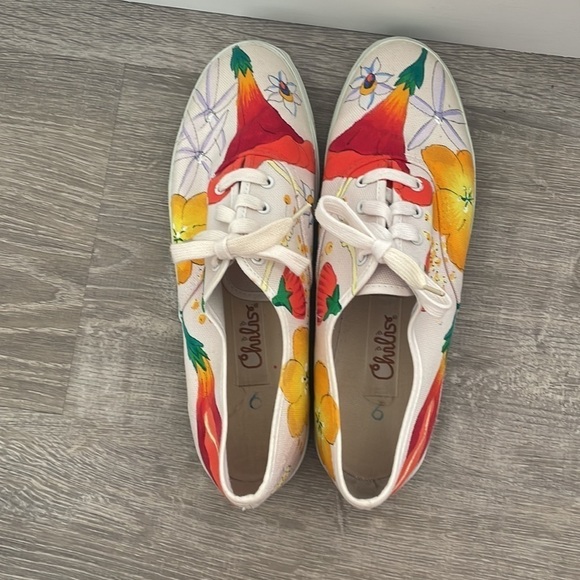 Multicolor Flower Shoes, Size 9 - Picture 3 of 4